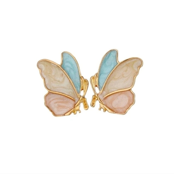 3/$30 butterfly enamel pastel earring studs - Picture 3 of 3